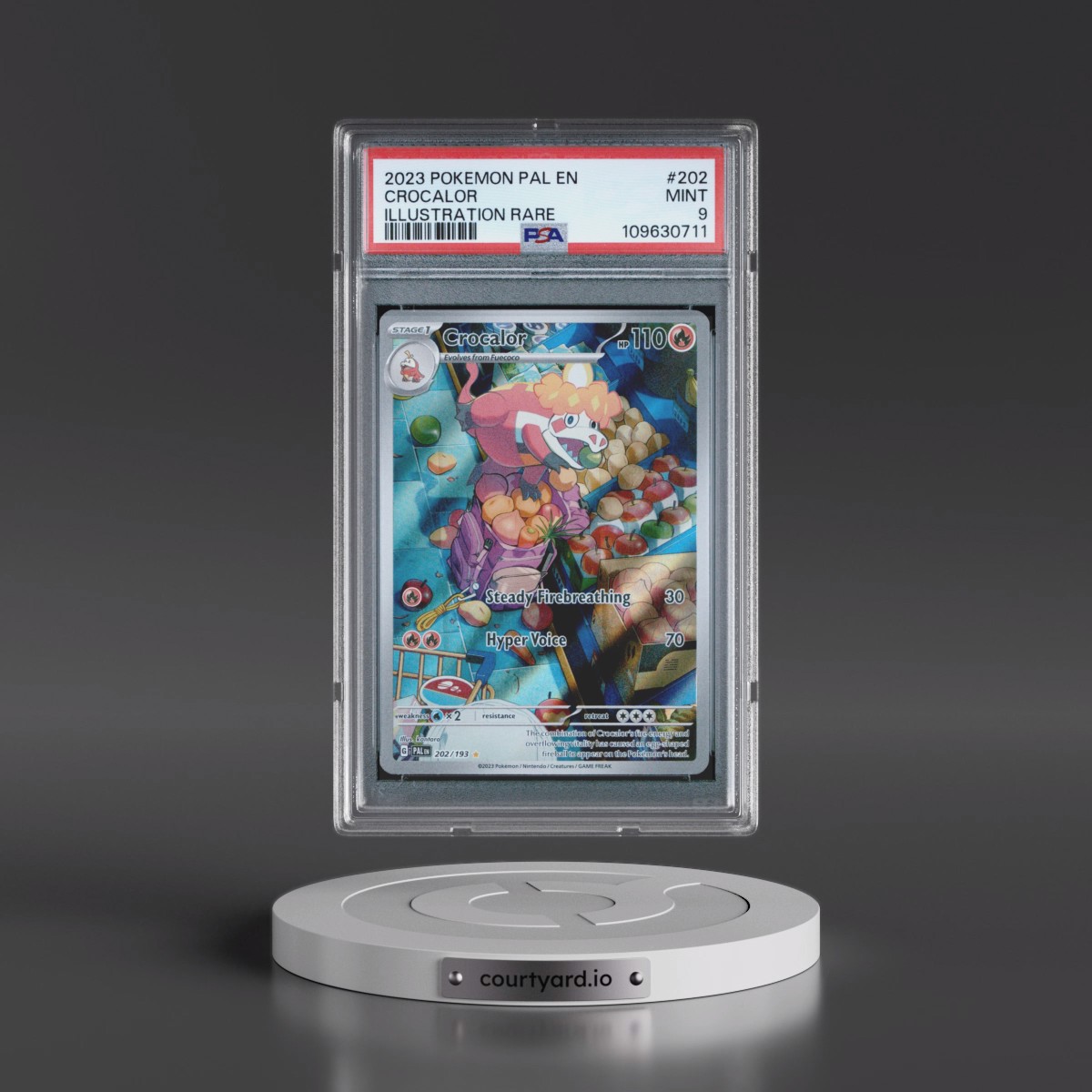 2023 Pokémon Pal EN-Paldea Evolved #202 Crocalor - Illustration Rare (PSA 9 MINT)