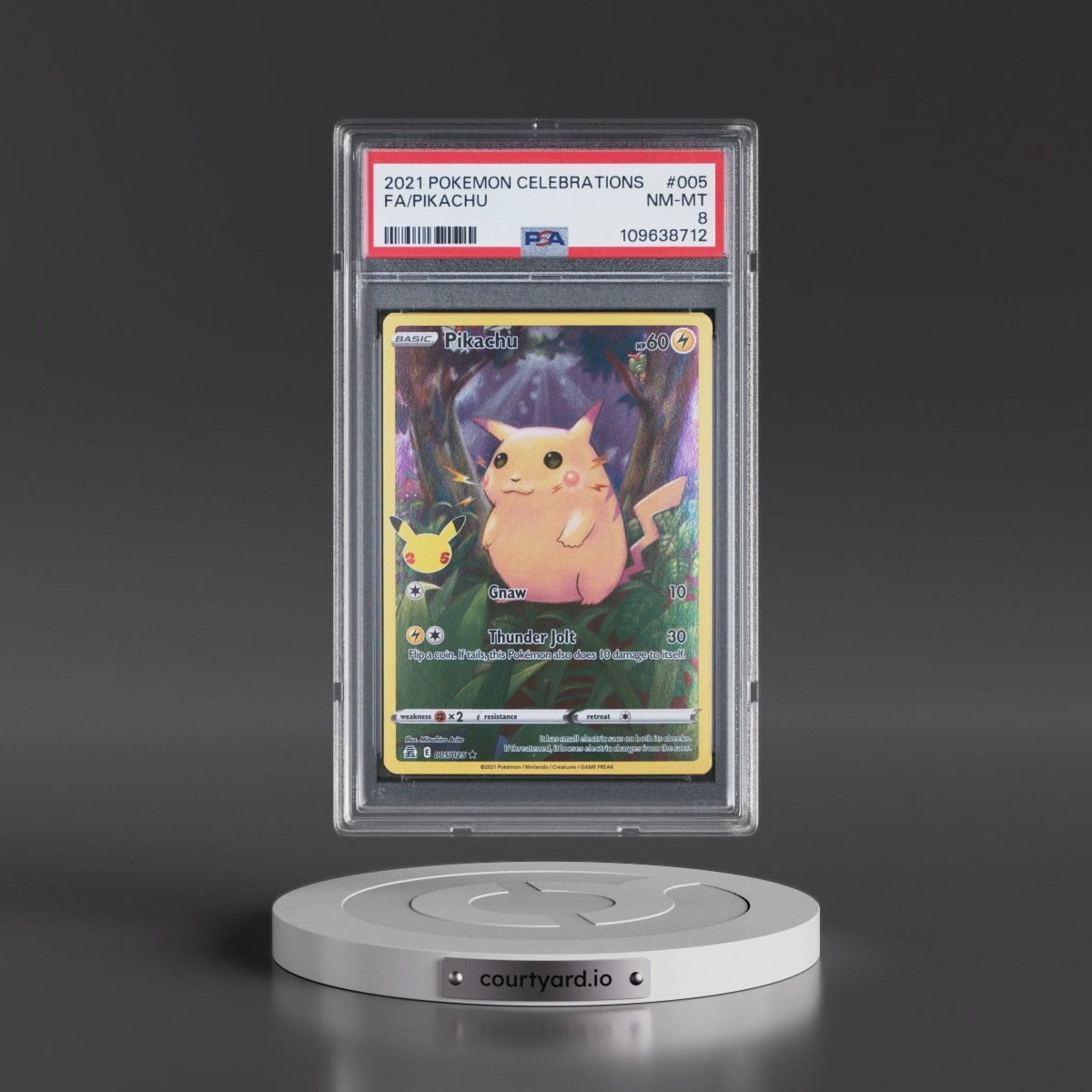 2021 Pokémon Celebrations #005 Pikachu - Full Art (PSA 8 NM-MT)