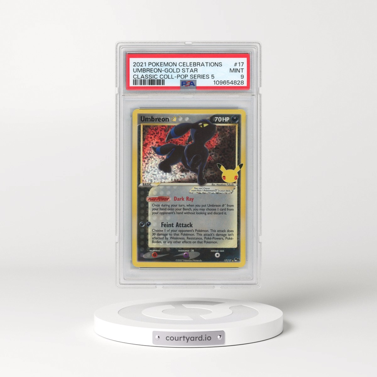 2021 Pokémon Celebrations Classic Collection #17 Umbreon-Gold Star (PSA 9 MINT)