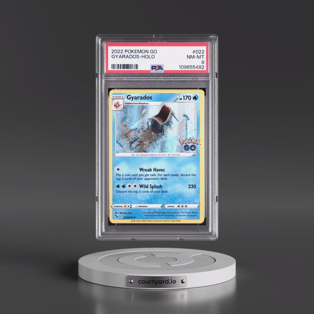 2022 Pokémon Go #022 Gyarados - Holo (PSA 8 NM-MT)