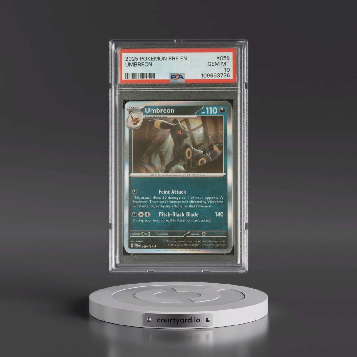 2025 Pokémon Pre EN-Prismatic Evolutions #059 Umbreon (PSA 10 GEM MINT)