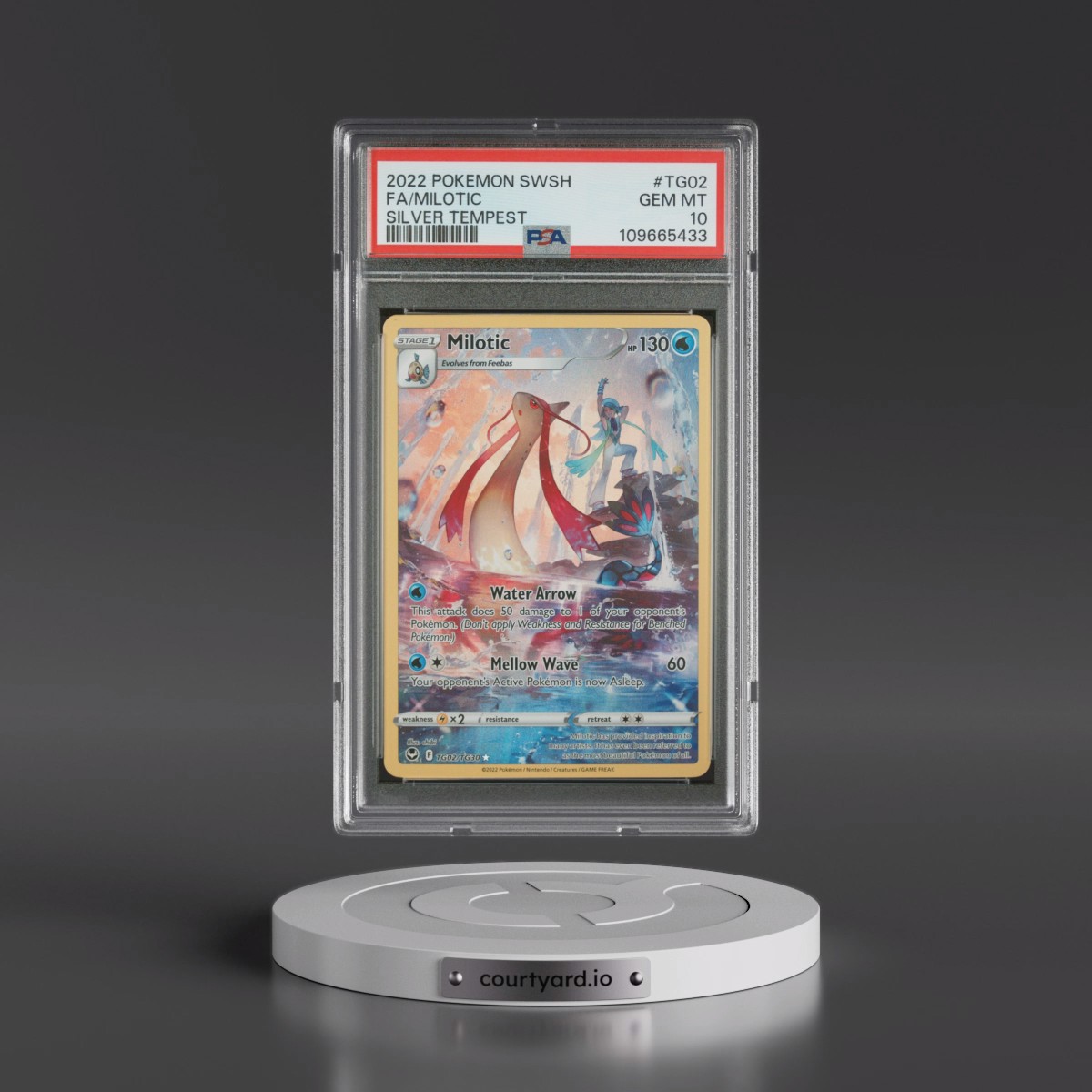 2022 Pokémon Sword & Shield Silver Tempest #TG02 Milotic - Full Art (PSA 10 GEM MINT)