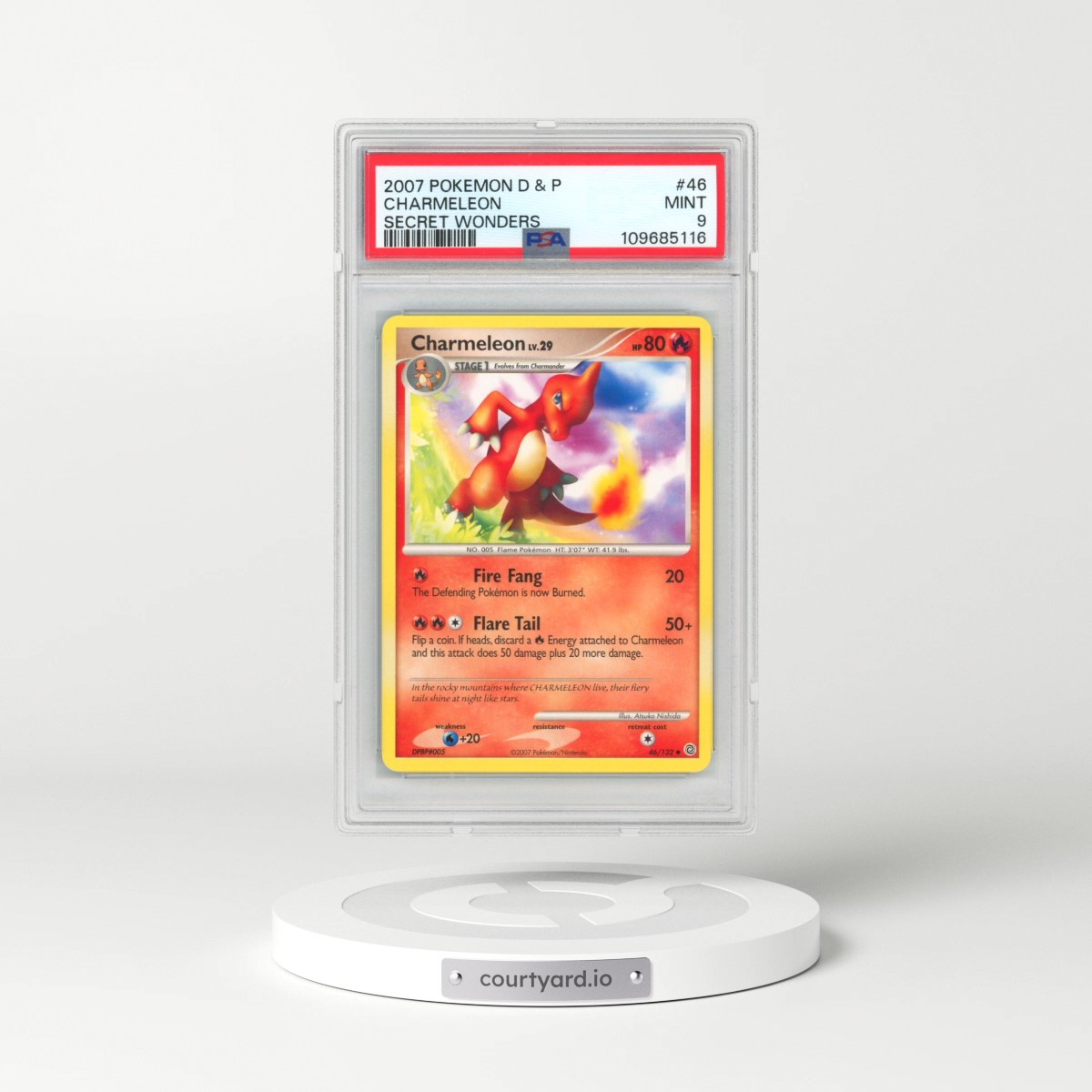 2007 Pokémon Diamond & Pearl Secret Wonders #46 Charmeleon (PSA 9 MINT)