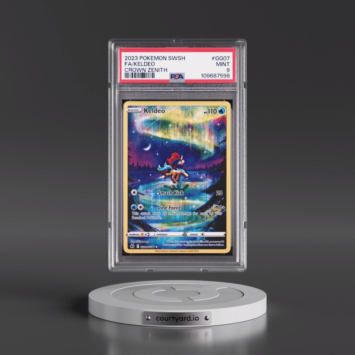 2023 Pokémon Sword and Shield Crown Zenith #GG07 Keldeo - Full Art (PSA 9 MINT)