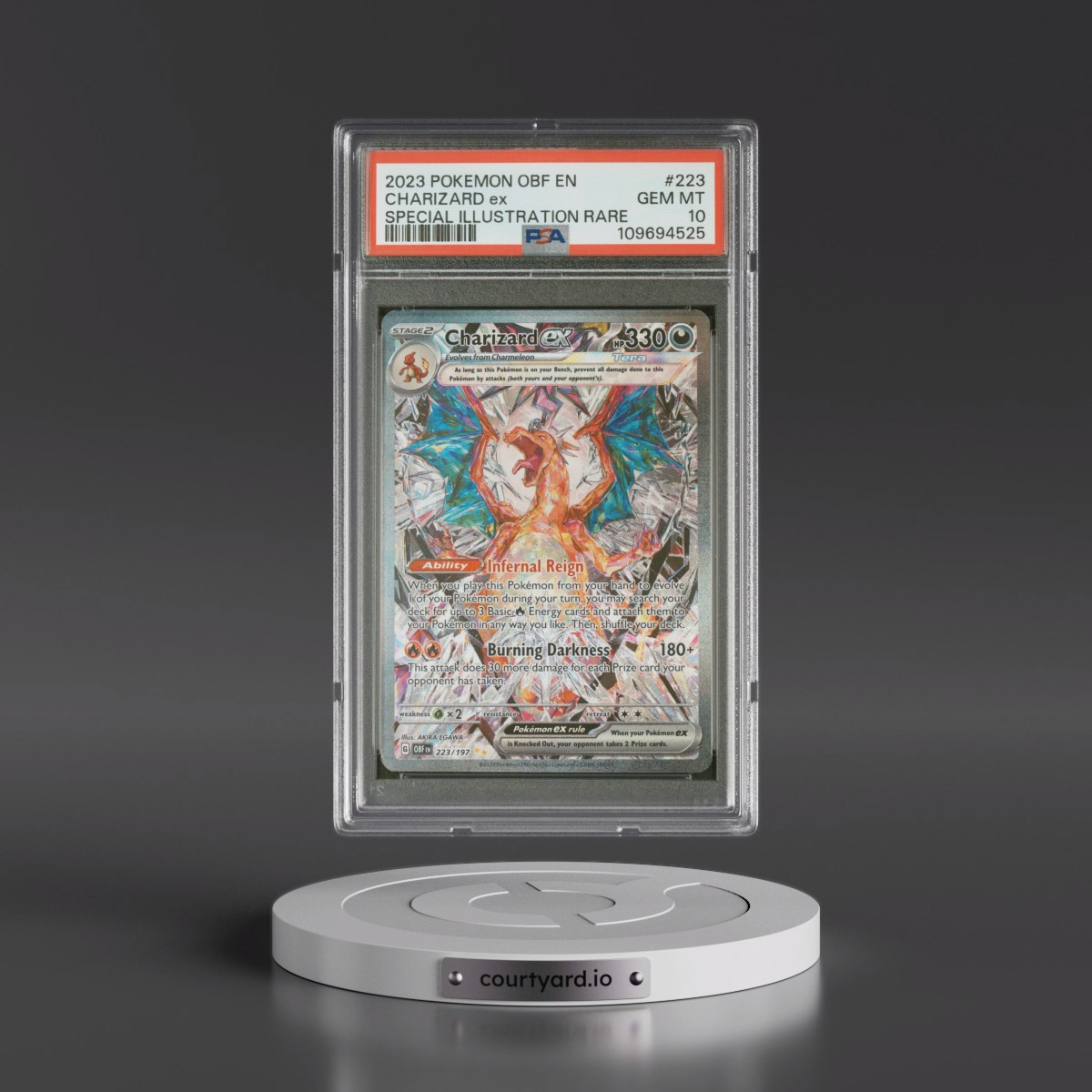 2023 Pokémon Obf EN-Obsidian Flames #223 Charizard EX - Holo Special Illustration Rare (PSA 10 GEM MINT)