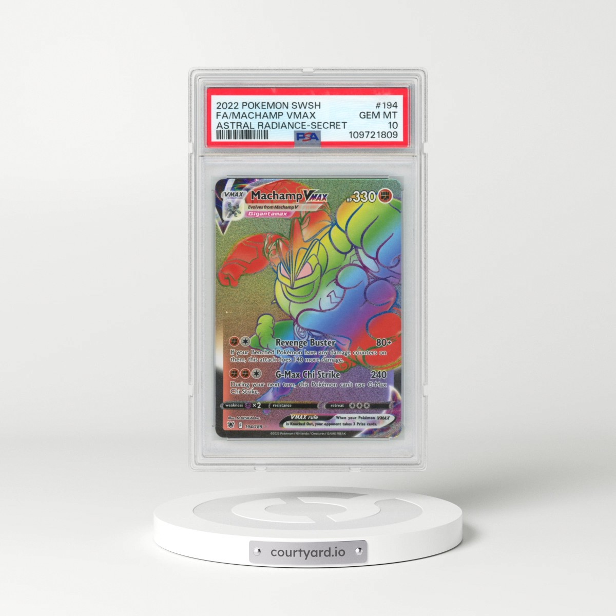 2022 Pokémon Sword & Shield Astral Radiance #194 Machamp Vmax - Full Art Secret (PSA 10 GEM MINT)