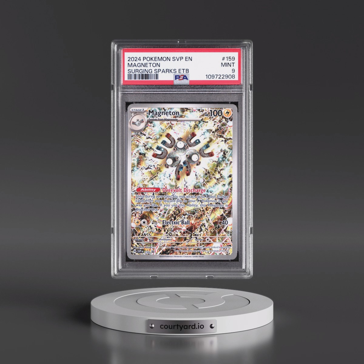 2024 Pokémon Svp EN-SV Black Star Promo #159 Magneton - Surging Sparks Elite Trainer Box (PSA 9 MINT)