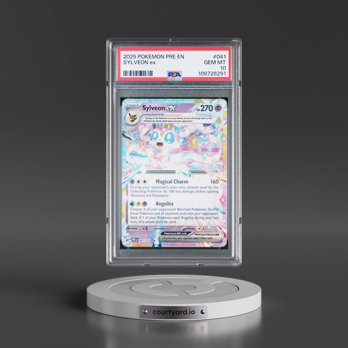 2025 Pokémon Pre EN-Prismatic Evolutions #041 Sylveon EX - Holo (PSA 10 GEM MINT)