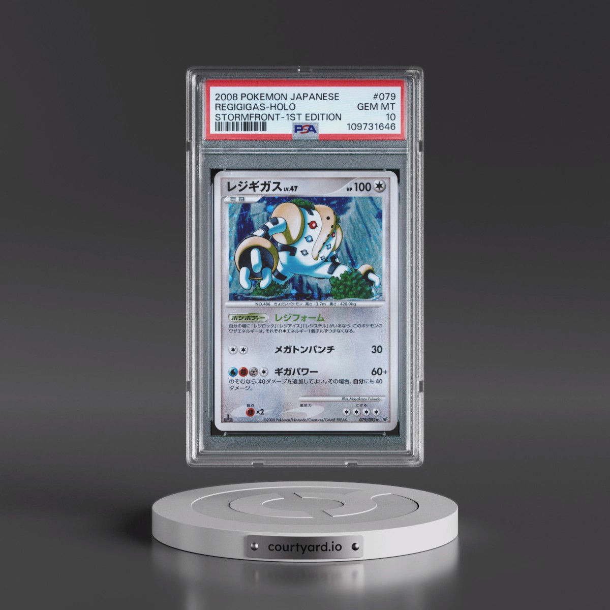 2008 Pokémon Stormfront #079 Regigigas - 1st Edition Holo (PSA 10 GEM MINT)
