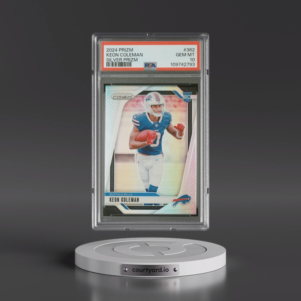 2024 Panini Prizm #362 Keon Coleman - Silver Prizm (PSA 10 GEM MINT)