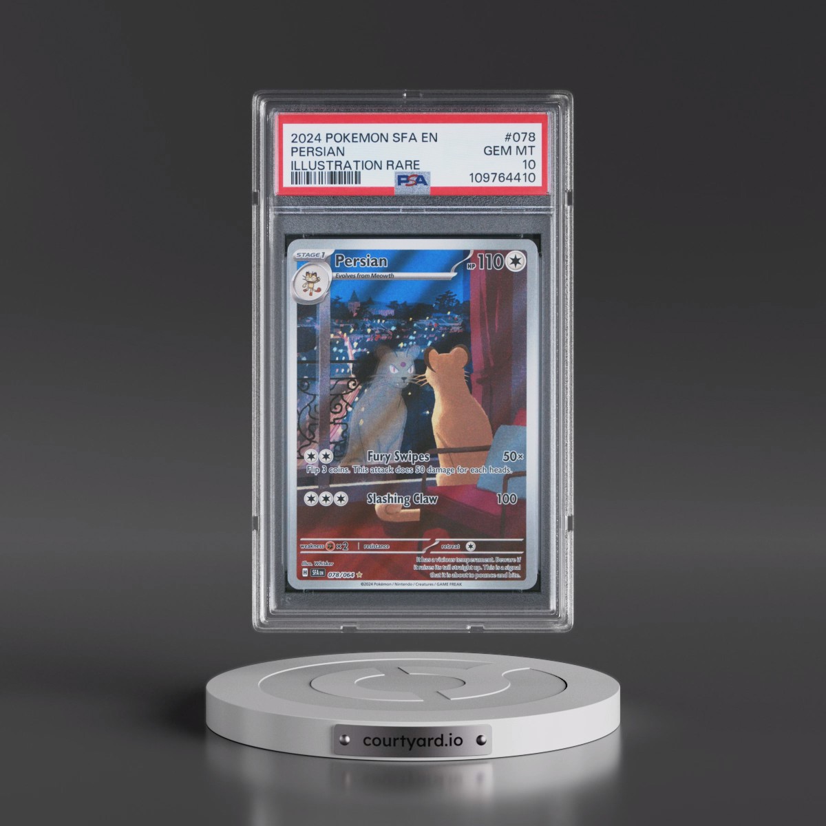 2024 Pokémon Sfa EN-Shrouded Fable #078 Persian - Illustration Rare (PSA 10 GEM MINT)