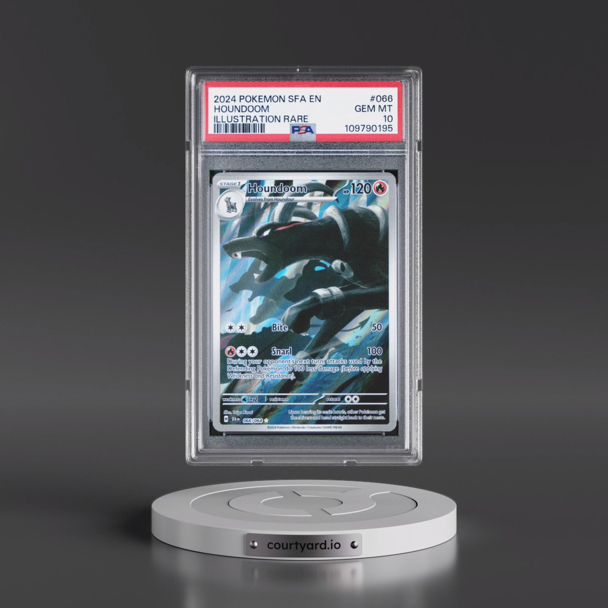 2024 Pokémon Sfa EN-Shrouded Fable Houndoom - Illustration Rare #066 PSA 10