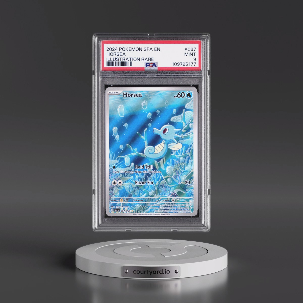 2024 Pokémon Sfa EN-Shrouded Fable #067 Horsea - Illustration Rare (PSA 9 MINT)