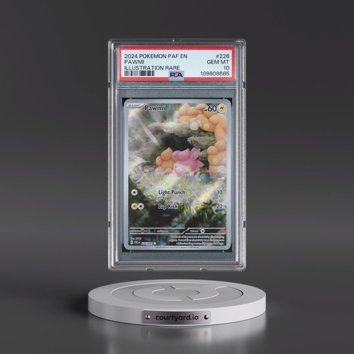 2024 Pokémon Paf EN-Paldean Fates #226 Pawmi - Illustration Rare (PSA 10 GEM MINT)