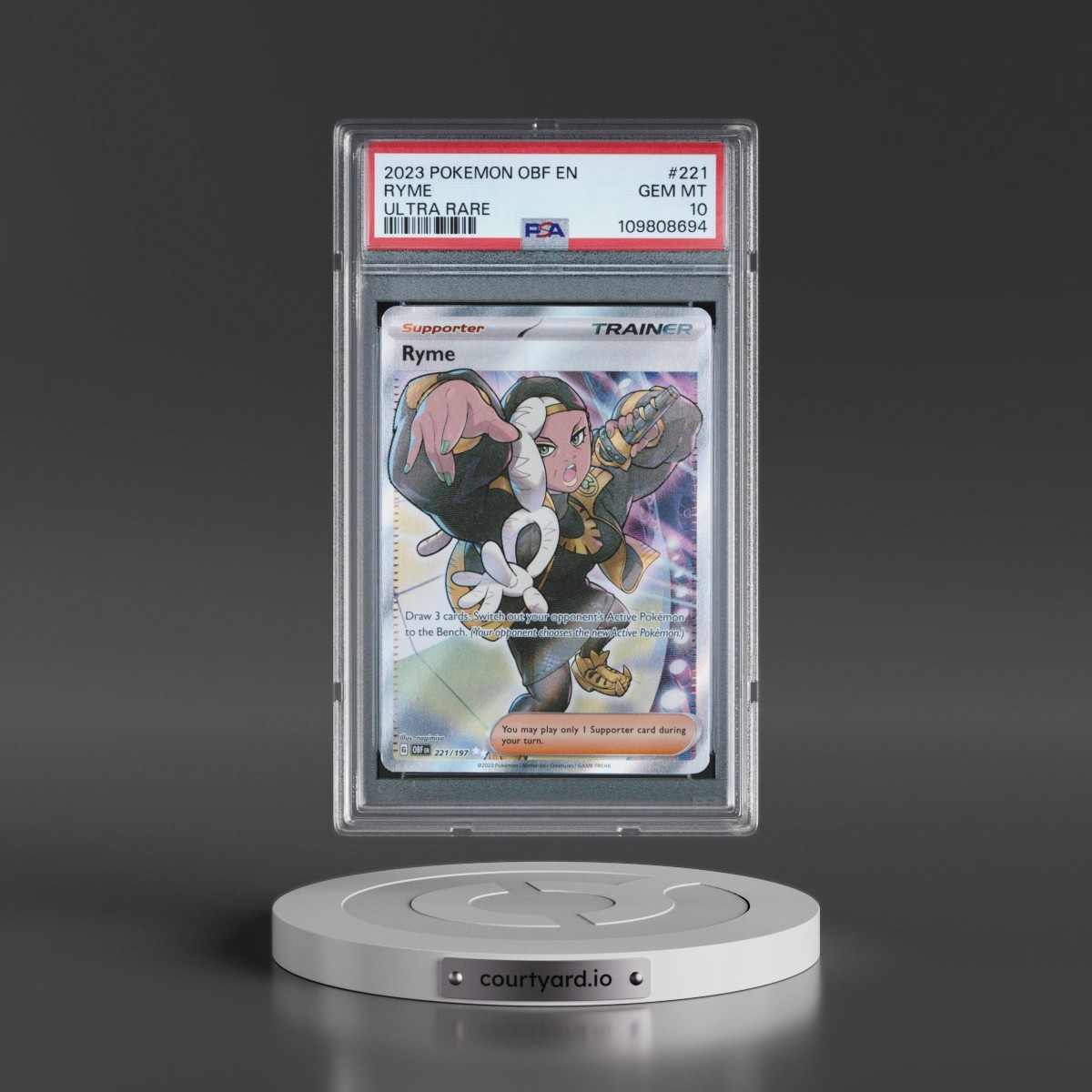 2023 Pokémon Obf EN-Obsidian Flames #221 Ryme - Ultra Rare (PSA 10 GEM MINT)