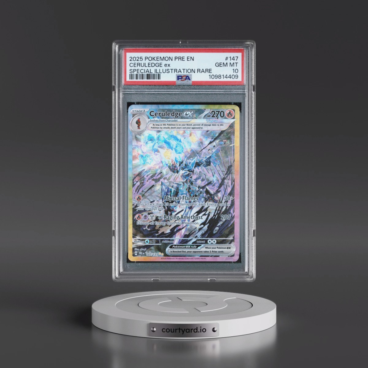 2025 Pokémon Pre EN-Prismatic Evolutions #147 Ceruledge EX - Holo Special Illustration Rare (PSA 10 GEM MINT)