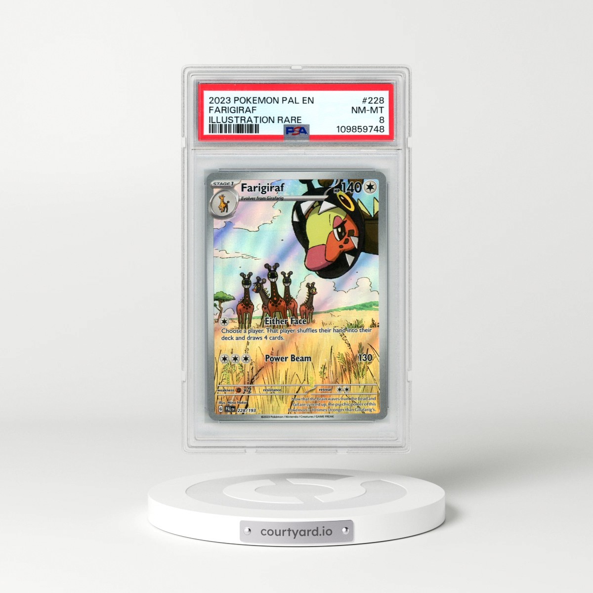 2023 Pokémon Pal EN-Paldea Evolved #228 Farigiraf - Illustration Rare (PSA 8 NM-MT)