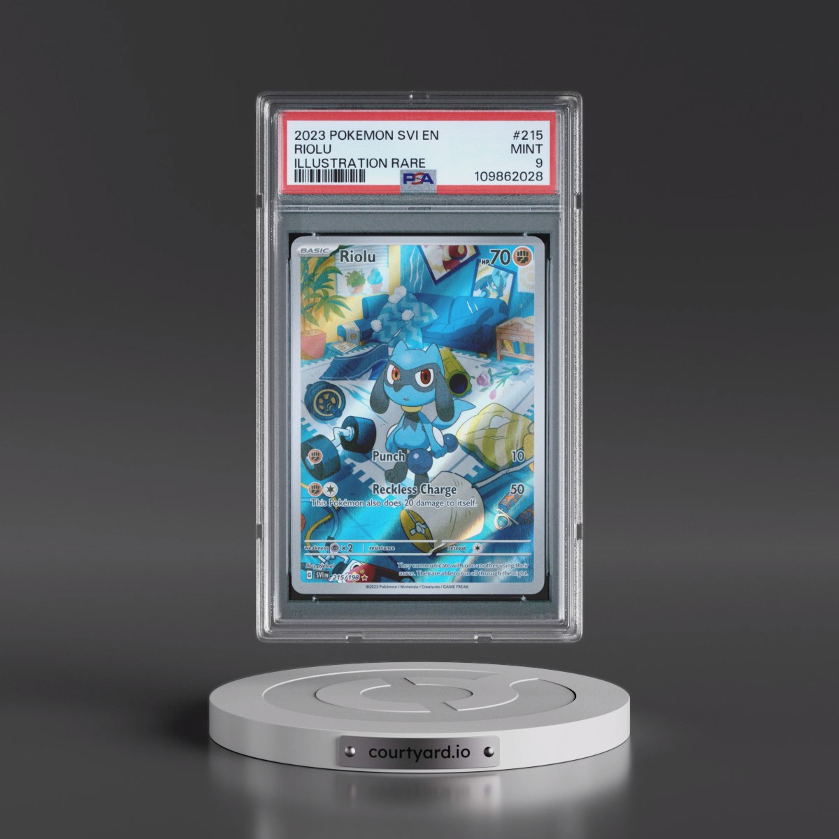2023 Pokémon Svi EN-Scarlet & Violet #215 Riolu - Illustration Rare (PSA 9 MINT)
