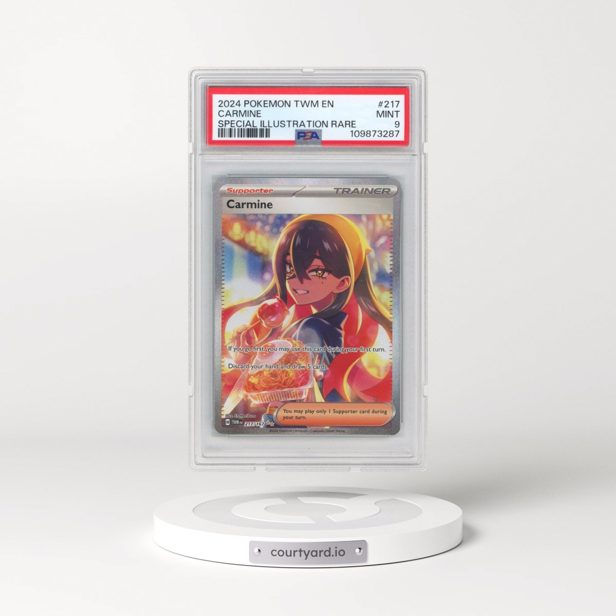 2024 Pokémon Twm EN-Twilight Masquerade #217 Carmine - Special Illustration Rare (PSA 9 MINT)