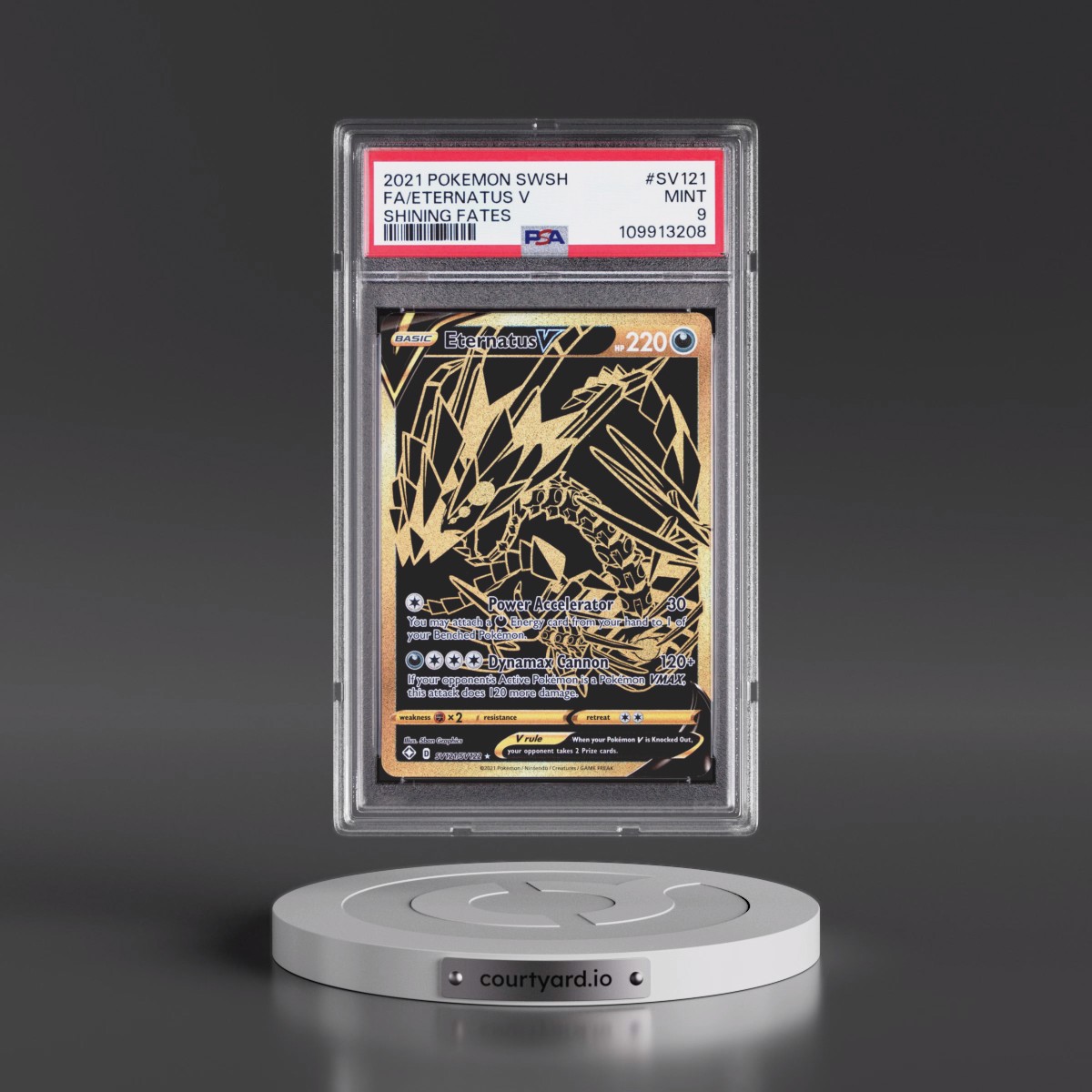 2021 Pokémon Sword & Shield Shining Fates #SV121 Eternatus V - Holo Full Art (PSA 9 MINT)