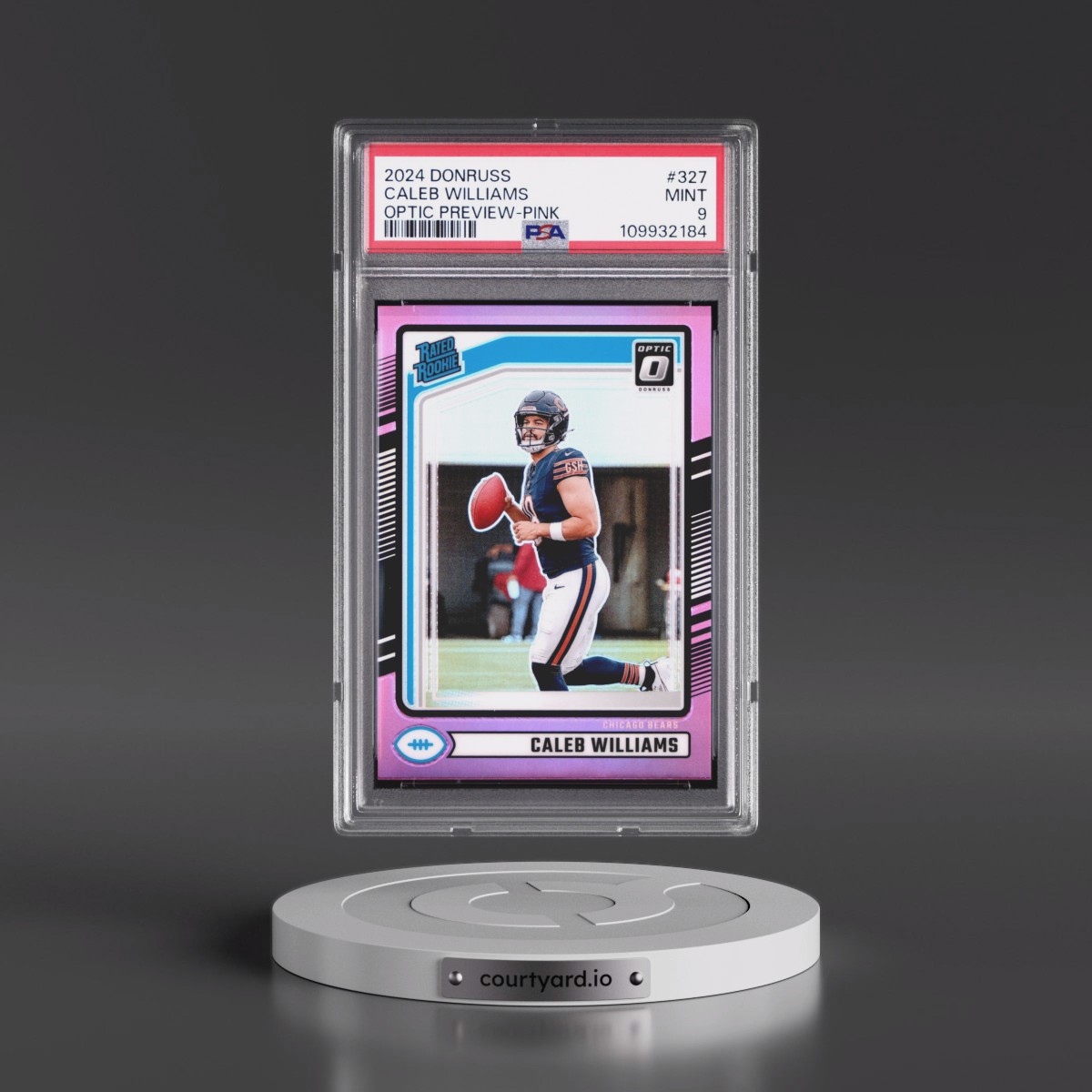 2024 Panini Donruss #327 Caleb Williams - Optic Preview-Pink (PSA 9 MINT)