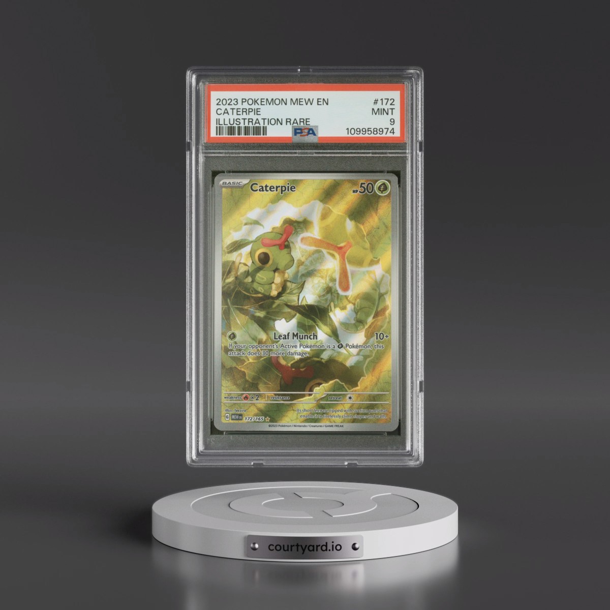2023 Pokémon Mew EN-151 #172 Caterpie - Illustration Rare (PSA 9 MINT)