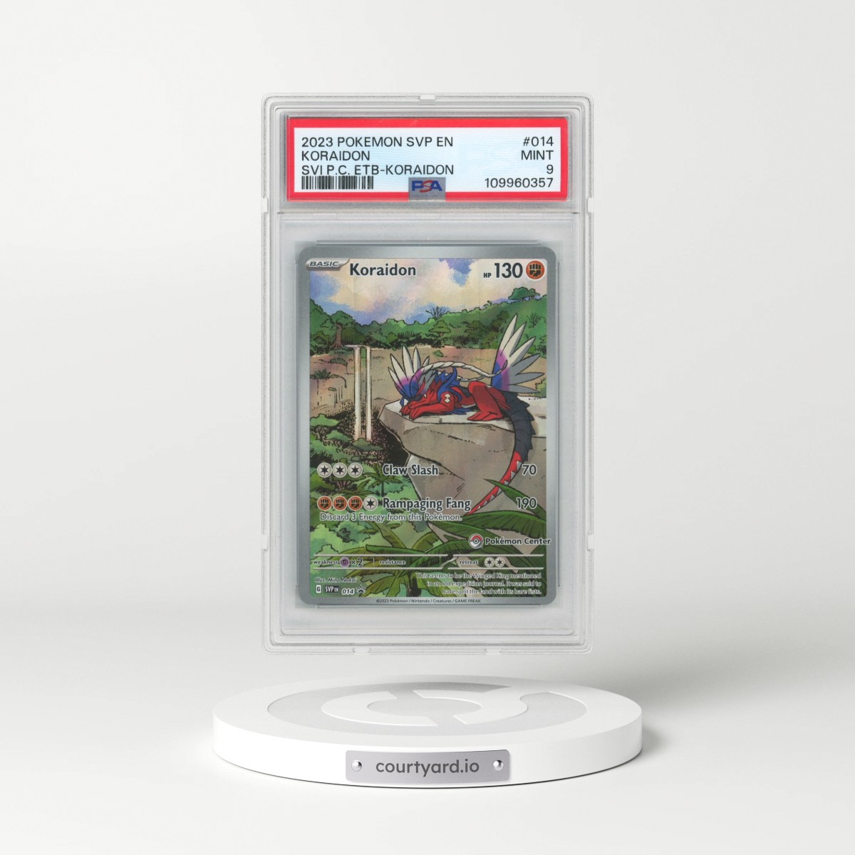 2023 Pokémon Svp EN-SV Black Star Promo #014 Koraidon - Scarlet & Violet Pokemon Center Elite Trainer Box-Koraidon (PSA 9 MINT)