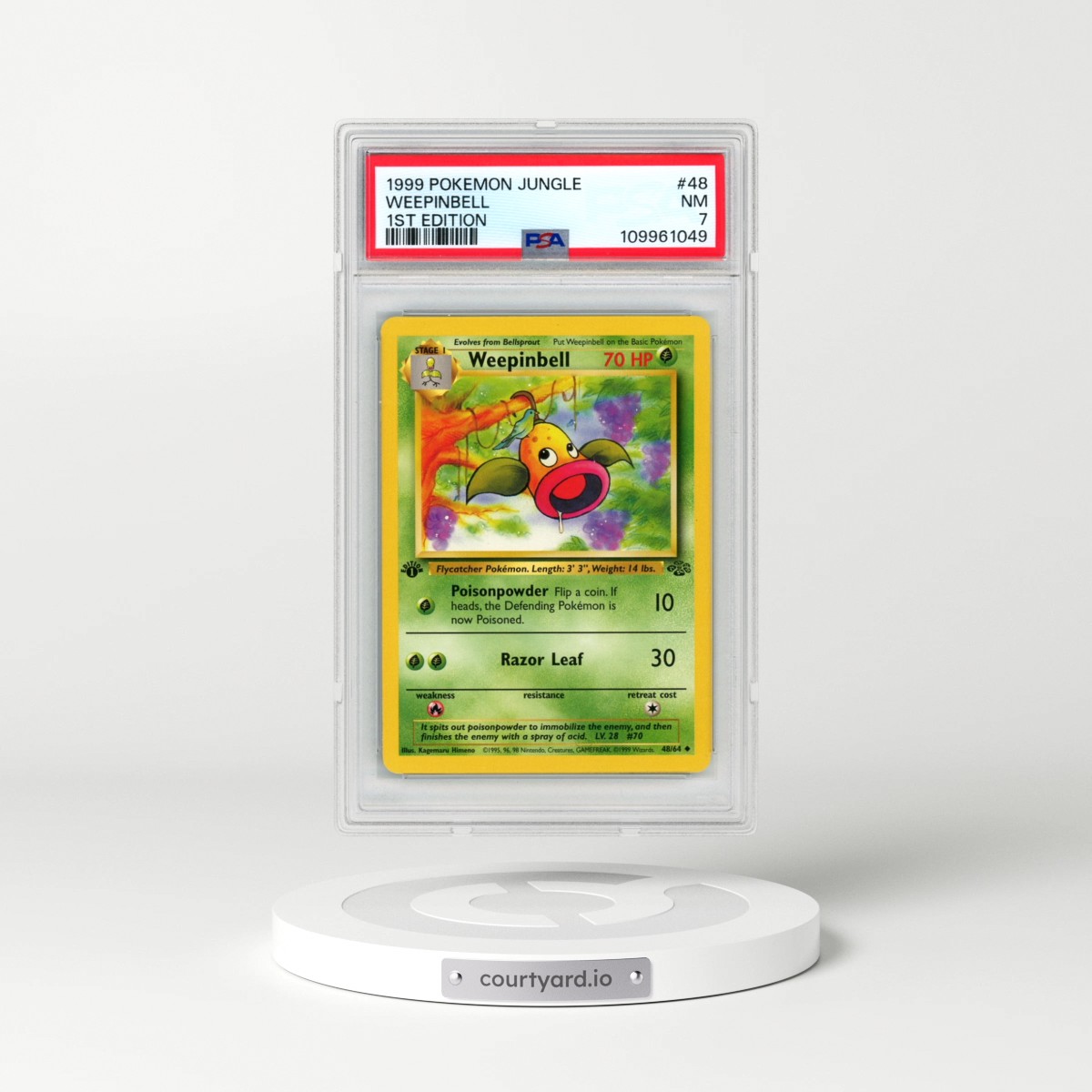 1999 Pokémon Jungle #48 Weepinbell - 1st Edition (PSA 7 NM)