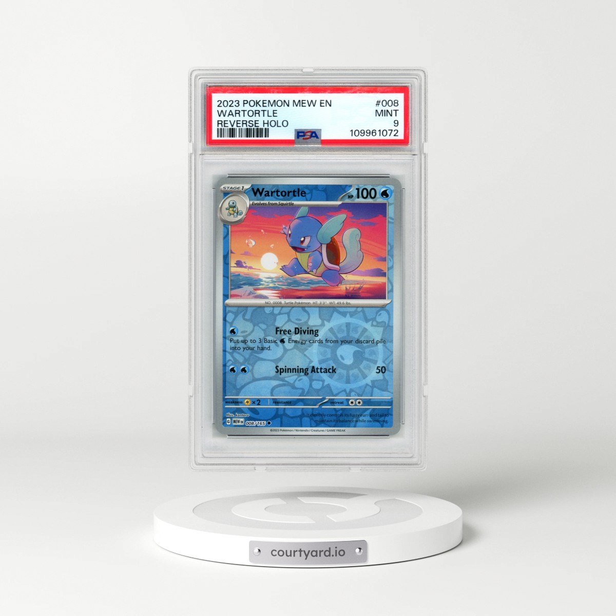 2023 Pokémon Mew EN-151 #008 Wartortle - Reverse Holo (PSA 9 MINT)