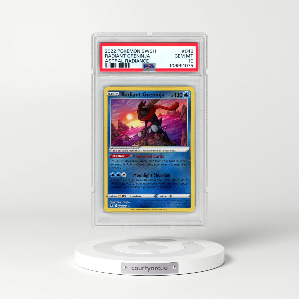 2022 Pokémon Sword & Shield Astral Radiance #046 Radiant Greninja - Holo (PSA 10 GEM MINT)