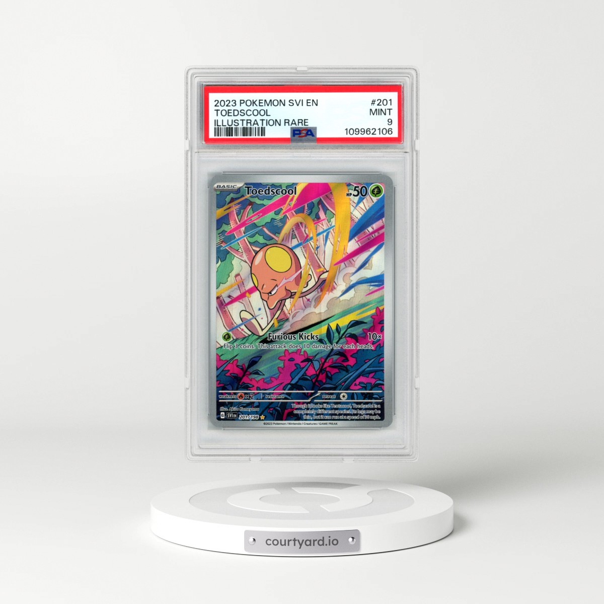 2023 Pokémon Svi EN-Scarlet & Violet #201 Toedscool - Illustration Rare (PSA 9 MINT)