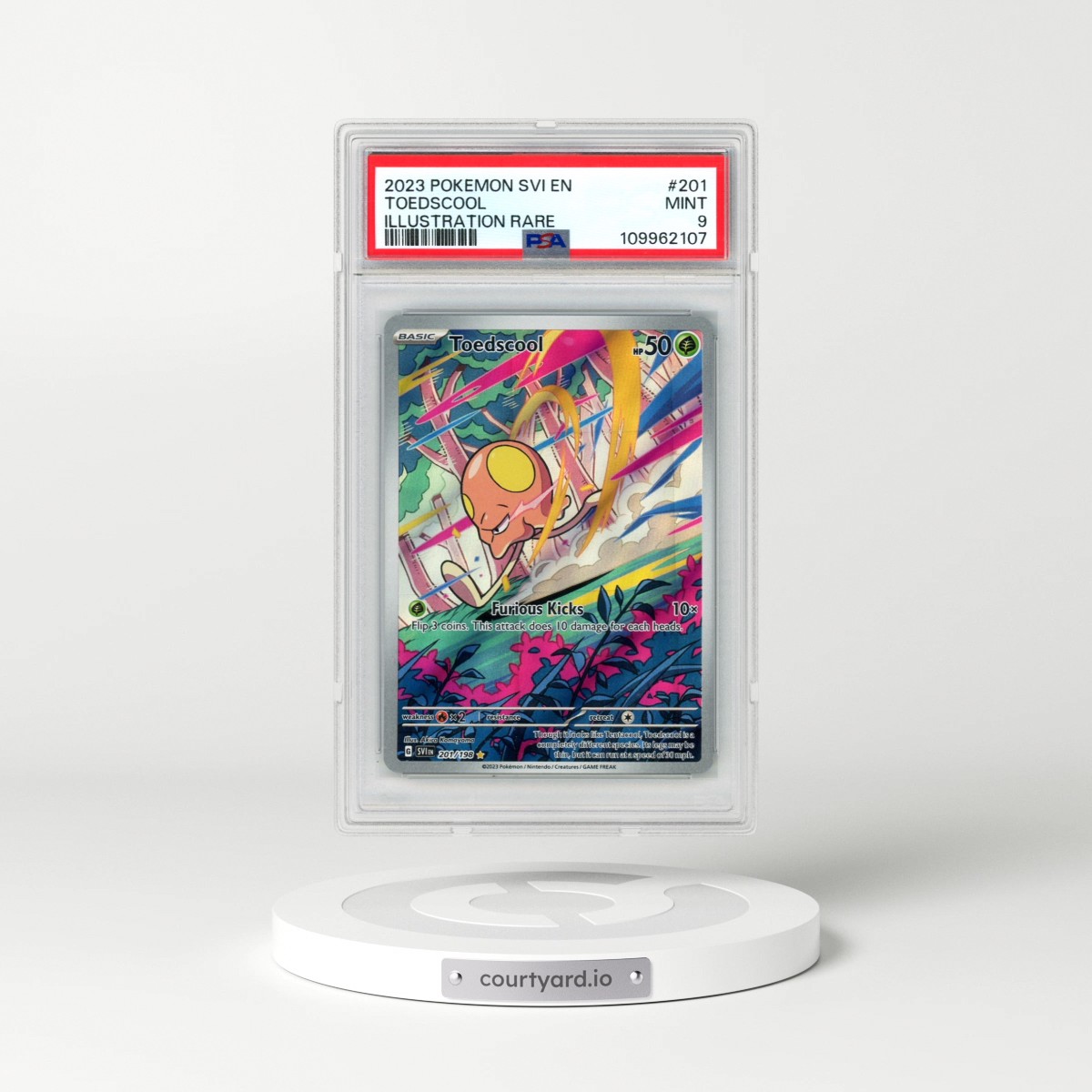 2023 Pokémon Svi EN-Scarlet & Violet #201 Toedscool - Illustration Rare (PSA 9 MINT)