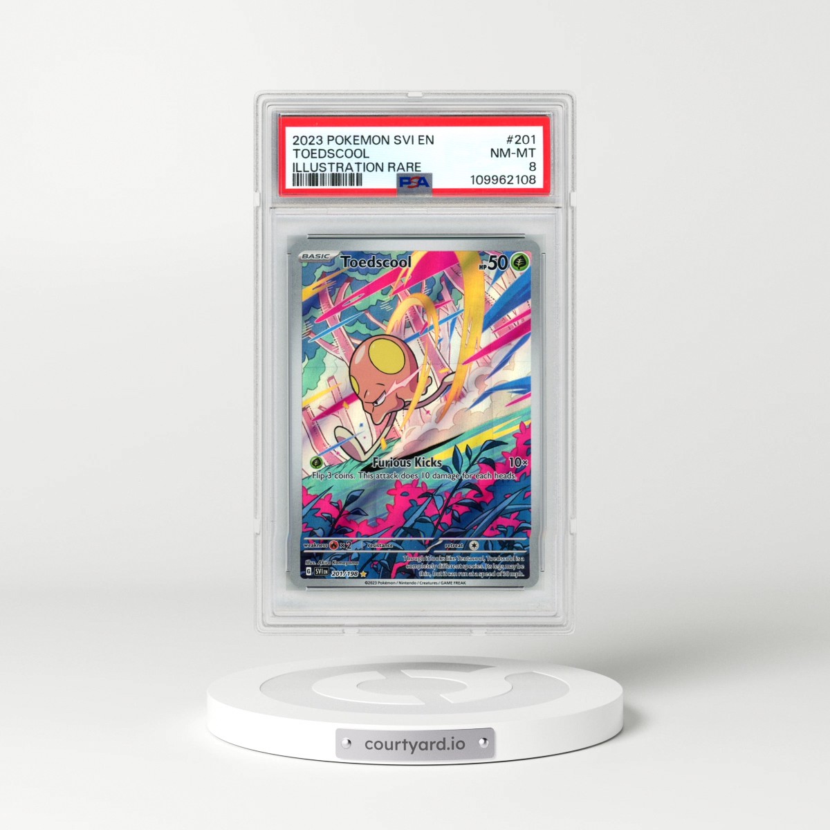 2023 Pokémon Svi EN-Scarlet & Violet #201 Toedscool - Illustration Rare (PSA 8 NM-MT)