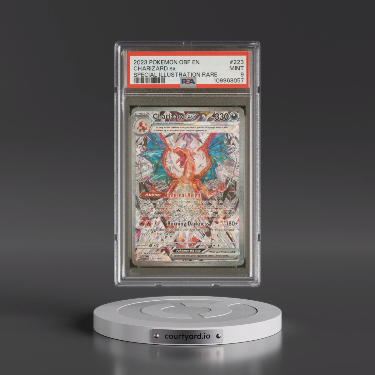 2023 Pokémon Obf EN-Obsidian Flames #223 Charizard EX - Holo Special Illustration Rare (PSA 9 MINT)