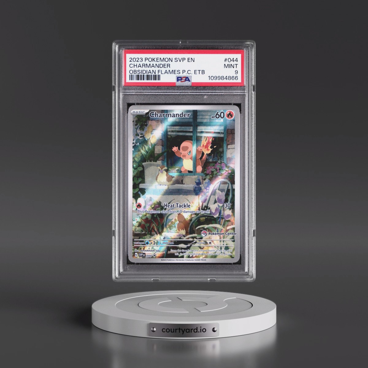 2023 Pokémon Svp EN-SV Black Star Promo #044 Charmander - Obsidian Flames Pokemon Center Elite Trainer Box (PSA 9 MINT)