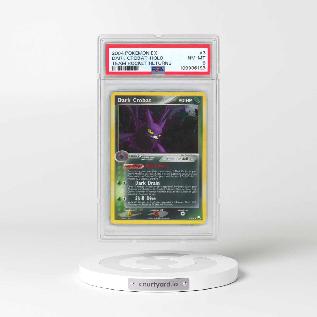 2004 Pokémon EX Team Rocket Returns #3 Dark Crobat - Holo (PSA 8 NM-MT)
