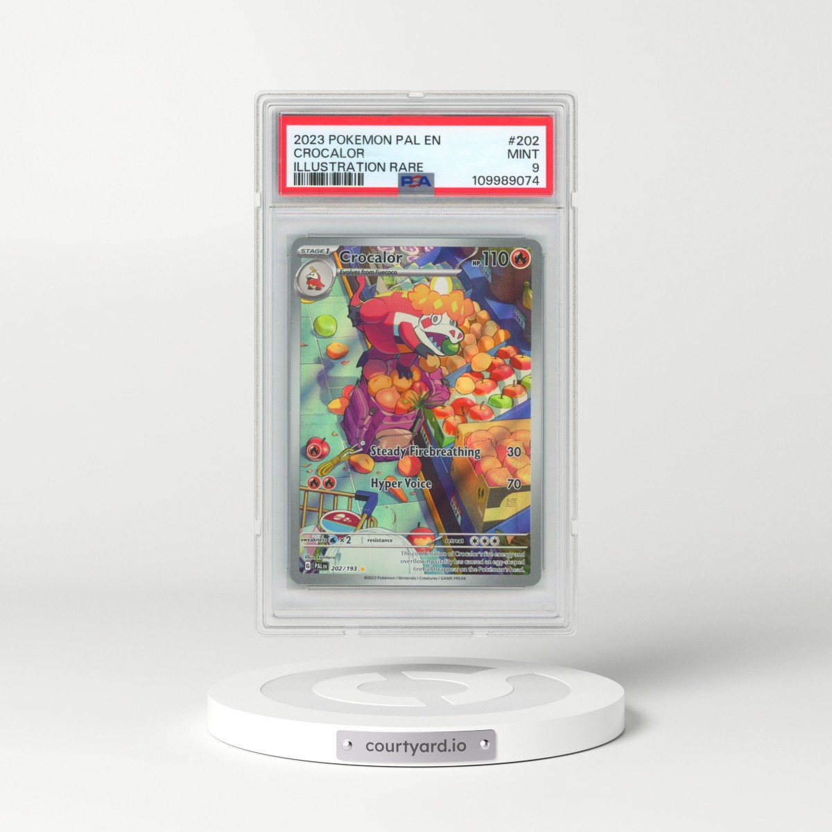 2023 Pokémon Pal EN-Paldea Evolved #202 Crocalor - Illustration Rare (PSA 9 MINT)