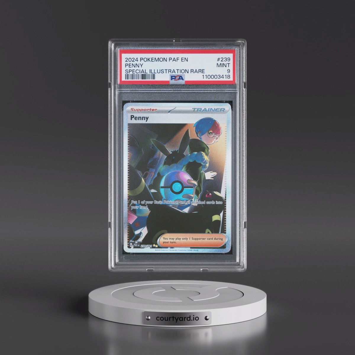 2024 Pokémon Paf EN-Paldean Fates #239 Penny - Special Illustration Rare (PSA 9 MINT)