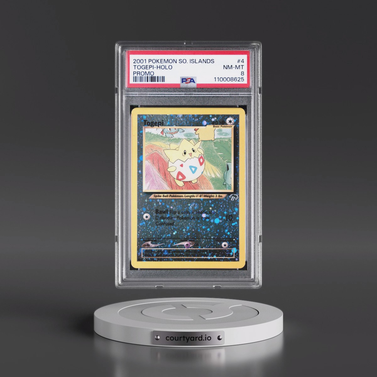 2001 Pokémon Southern Islands Promo #4 Togepi - Holo (PSA 8 NM-MT)