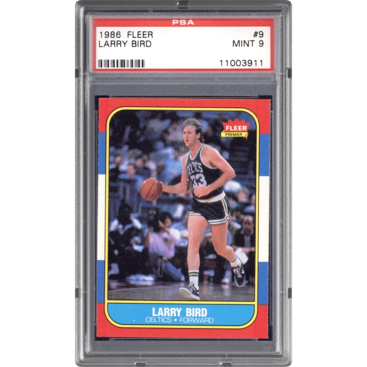 1986 Fleer #9 Larry Bird (PSA 9 MINT)