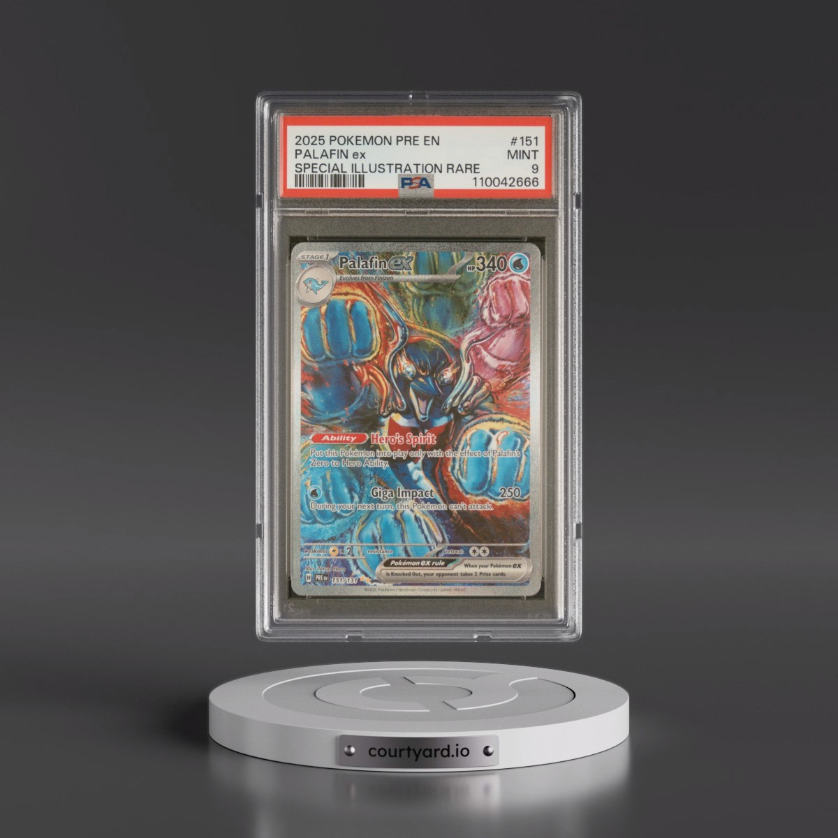 2025 Pokémon Pre EN-Prismatic Evolutions #151 Palafin EX - Holo Special Illustration Rare (PSA 9 MINT)
