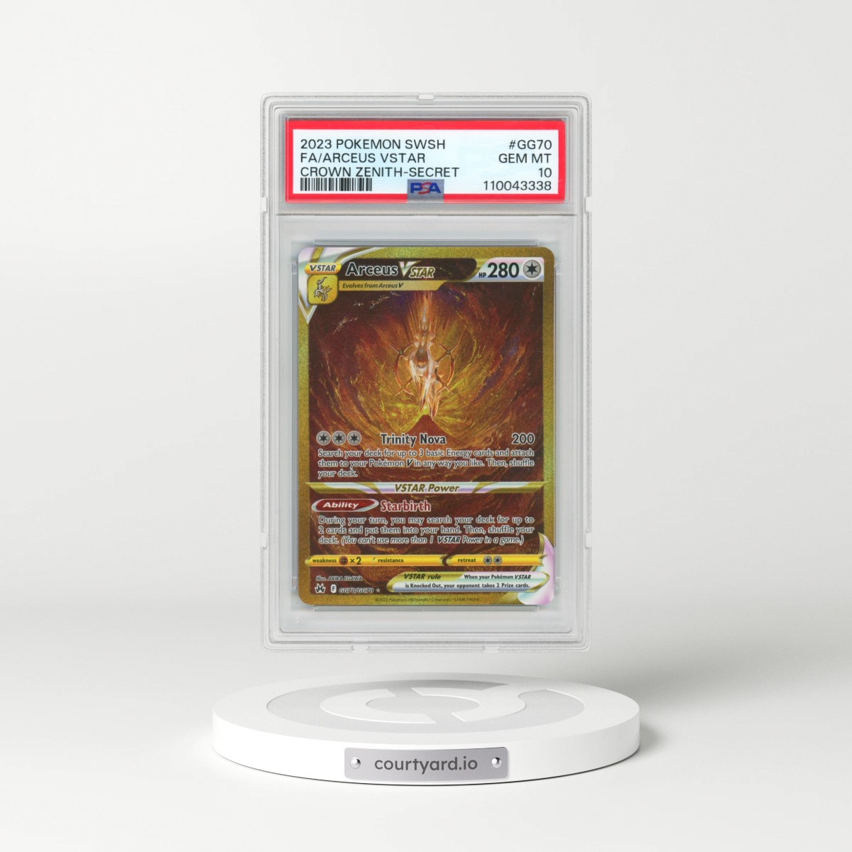 2023 Pokémon Sword and Shield Crown Zenith #GG70 Arceus Vstar - Full Art Secret (PSA 10 GEM MINT)