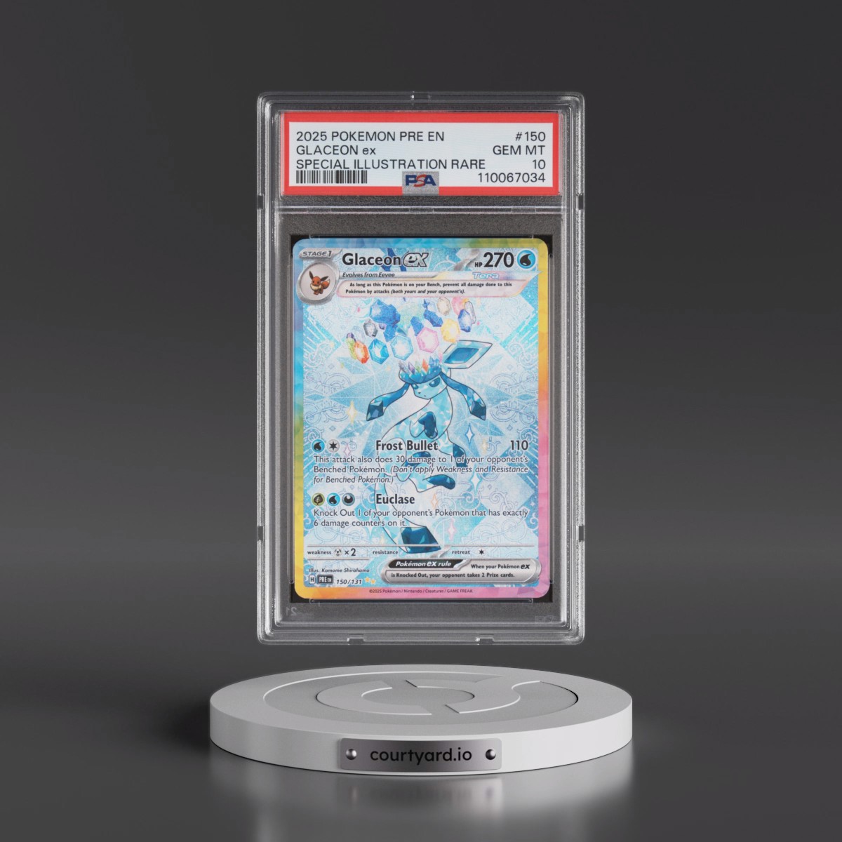 2025 Pokémon Pre EN-Prismatic Evolutions #150 Glaceon EX - Holo Special Illustration Rare (PSA 10 GEM MINT)