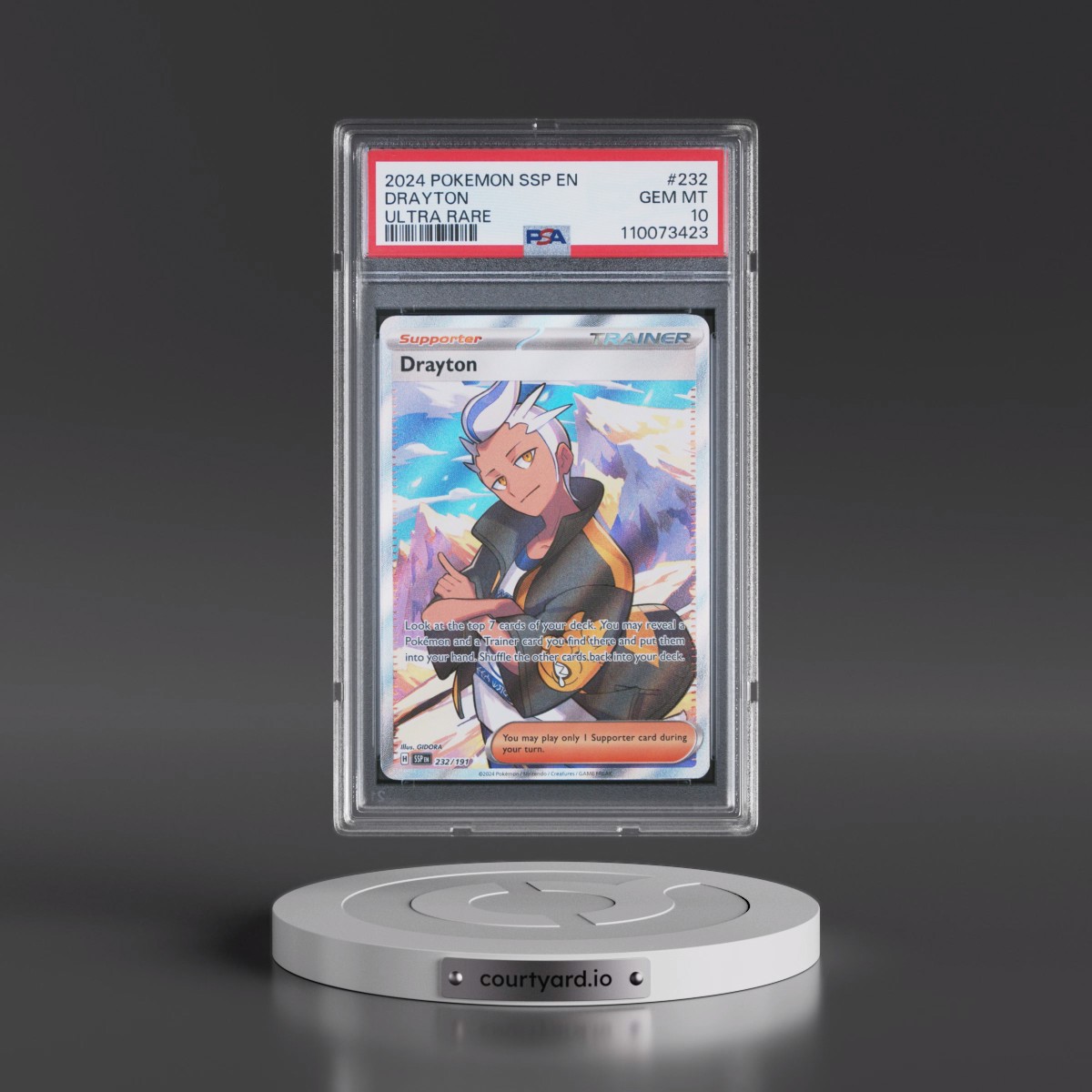 2024 Pokémon Ssp EN-Surging Sparks #232 Drayton - Ultra Rare (PSA 10 GEM MINT)