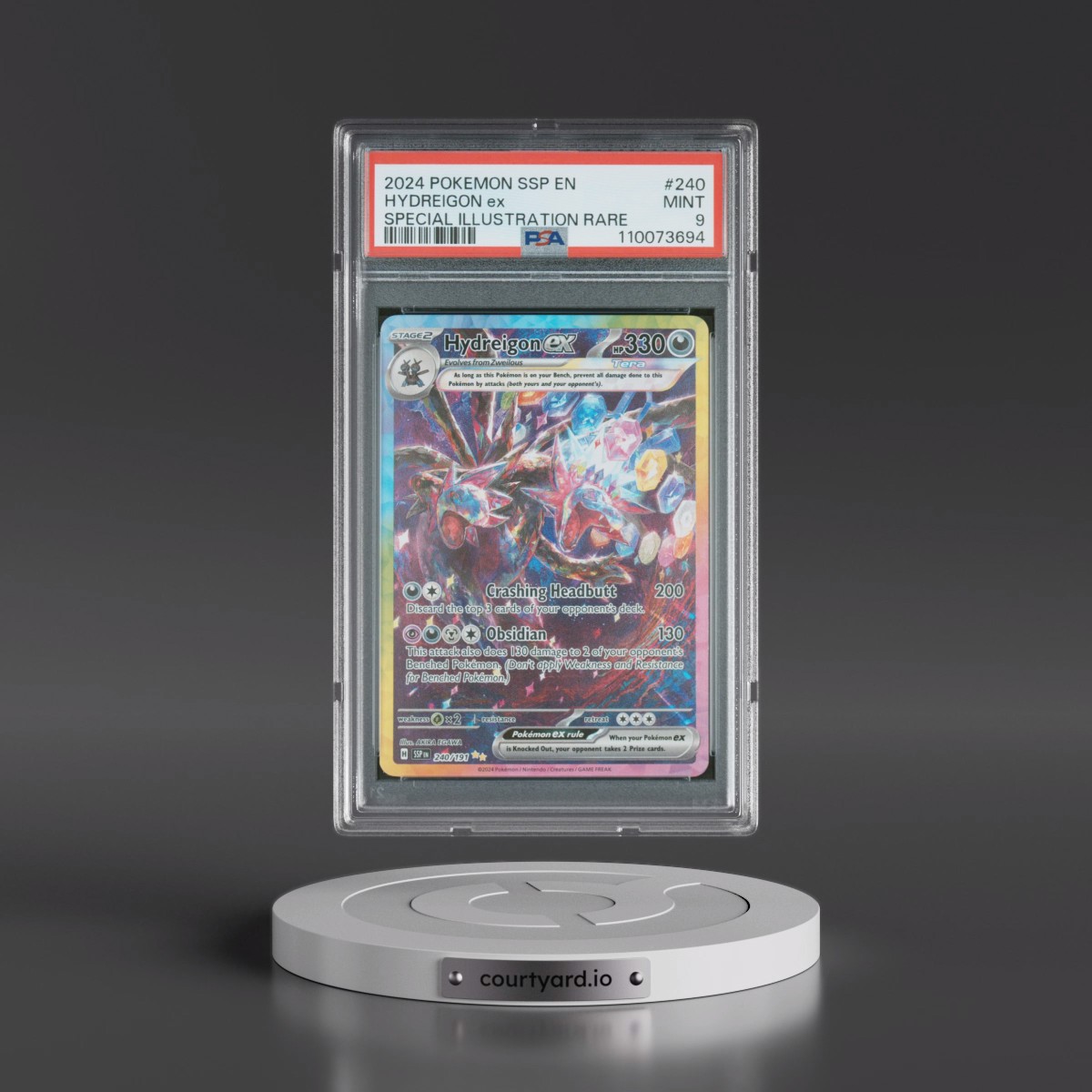 2024 Pokémon Ssp EN-Surging Sparks #240 Hydreigon EX - Holo Special Illustration Rare (PSA 9 MINT)