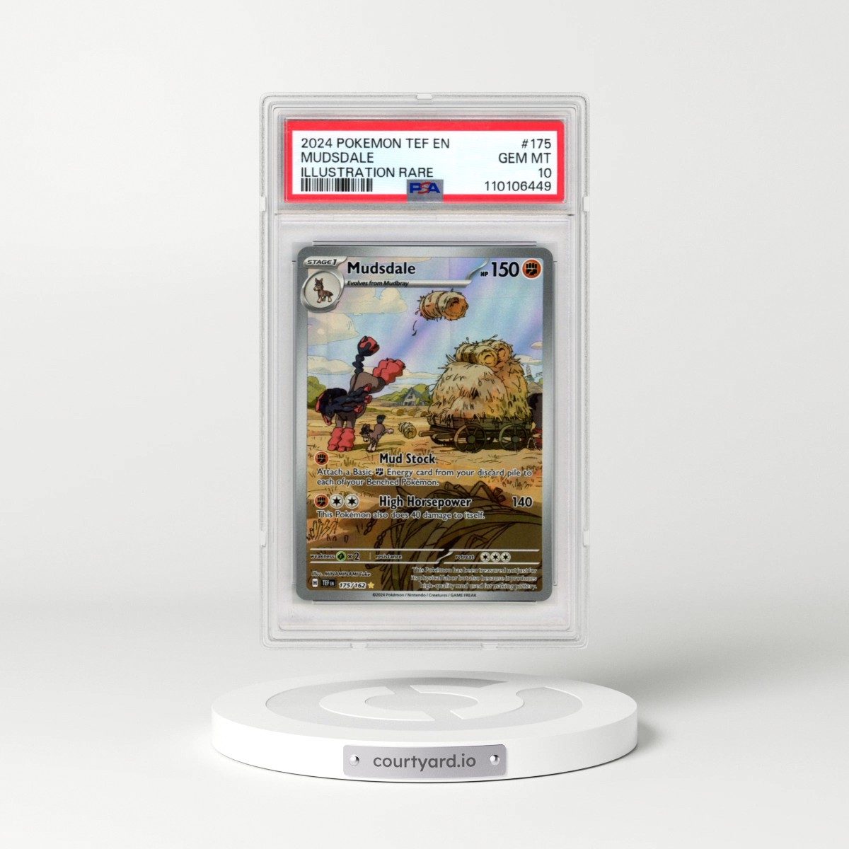 2024 Pokémon Tef EN-Temporal Forces #175 Mudsdale - Illustration Rare (PSA 10 GEM MINT)