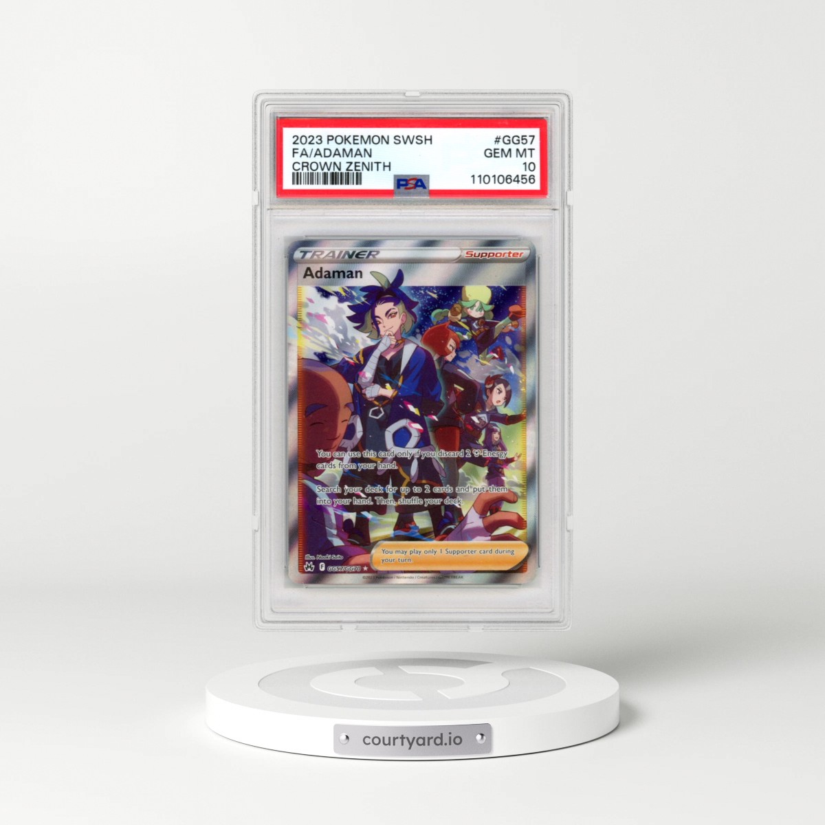 2023 Pokémon Sword and Shield Crown Zenith #GG57 Adaman - Full Art (PSA 10 GEM MINT)