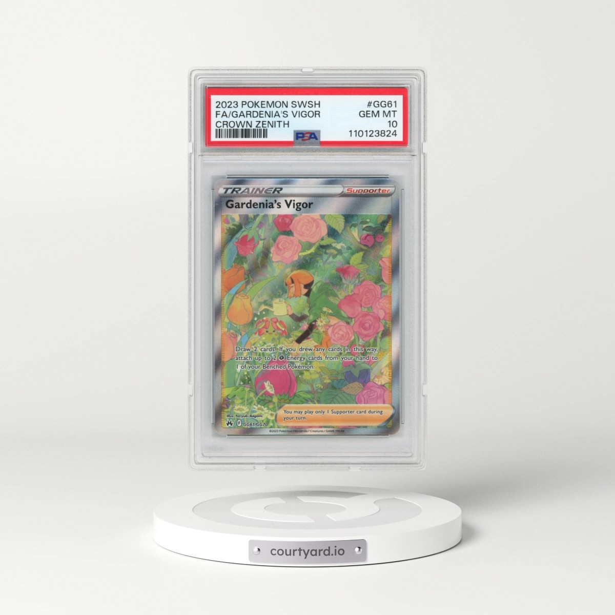 2023 Pokémon Sword and Shield Crown Zenith #GG61 Gardenia's Vigor - Full Art (PSA 10 GEM MINT)