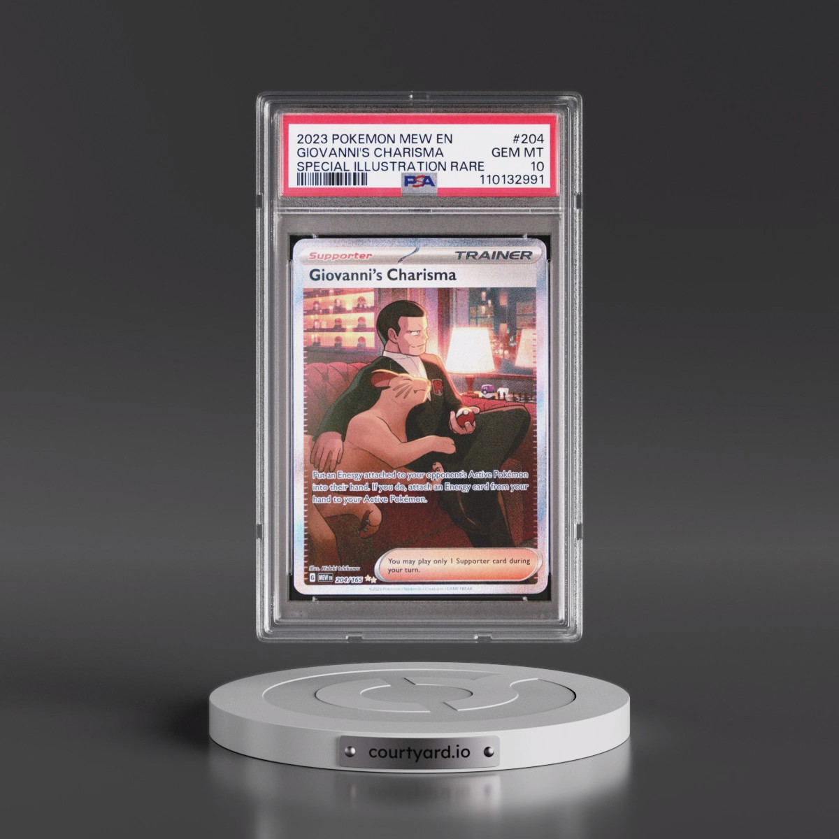 2023 Pokémon Mew EN-151 #204 Giovanni's Charisma - Special Illustration Rare (PSA 10 GEM MINT)