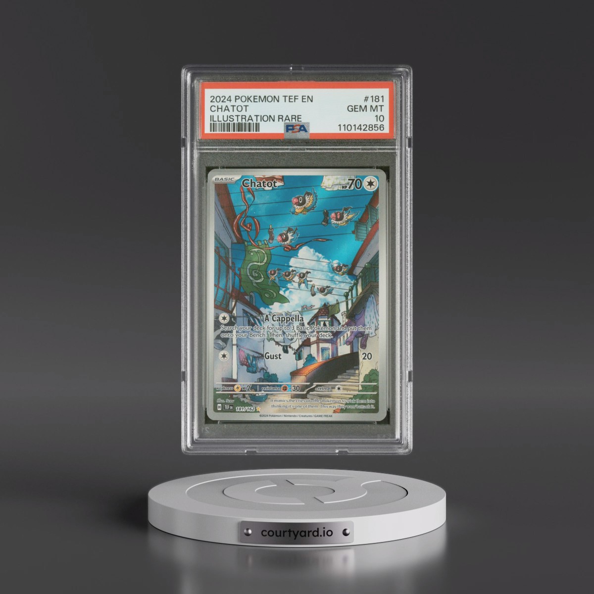 2024 Pokémon Tef EN-Temporal Forces #181 Chatot - Illustration Rare (PSA 10 GEM MINT)